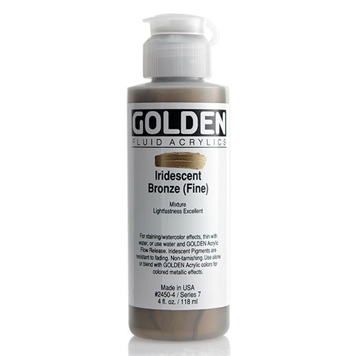 Golden, Fluid Acrylic, Paint, 4oz, Iridescent Bronze (Fine)